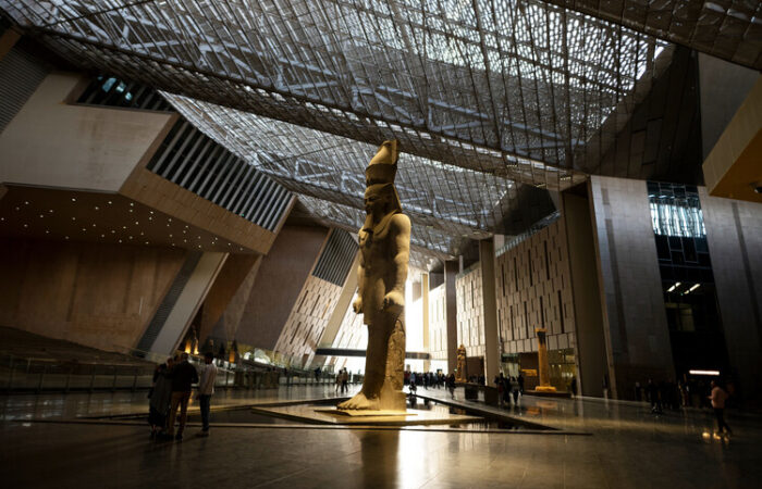 Grand Egyptian Museum near the Pyramids of Giza in Cairo